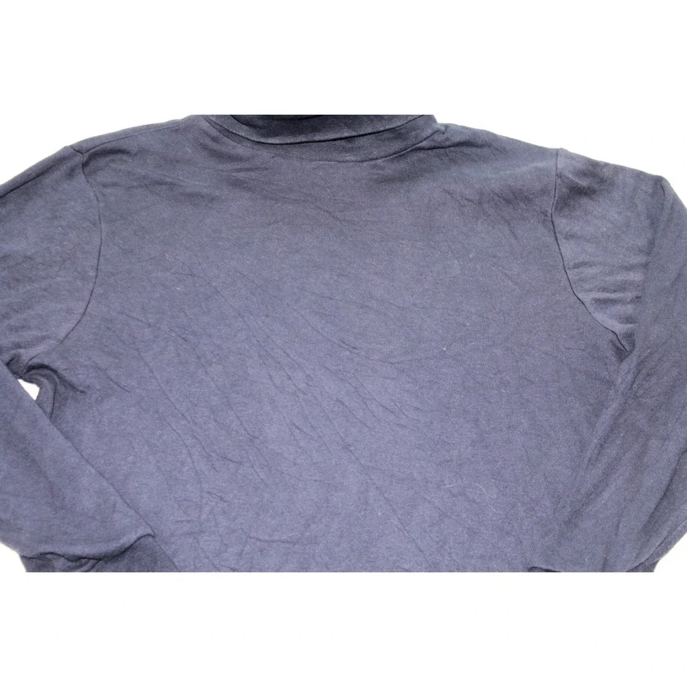 Karen Scott Women Blue Shirt Turtle Neck Long Sleeve Casual Size Medium